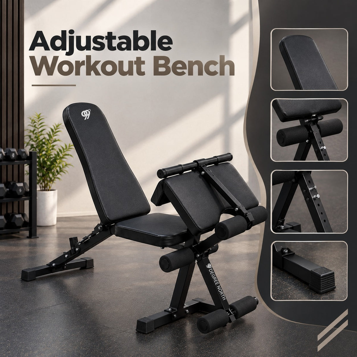 Adjustable Bench with Leg & Arm Curl