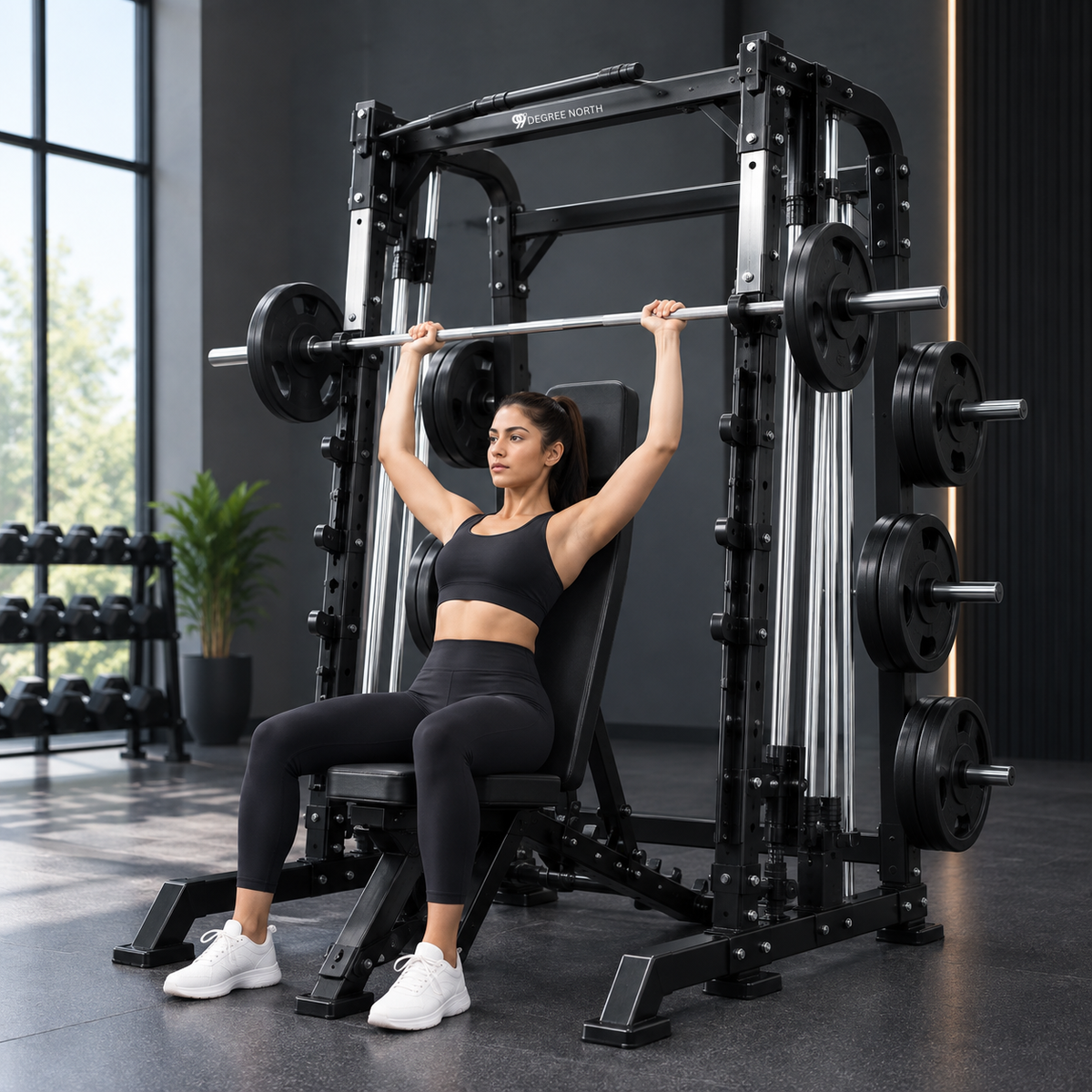 Smith Machine with Adjustable Bench