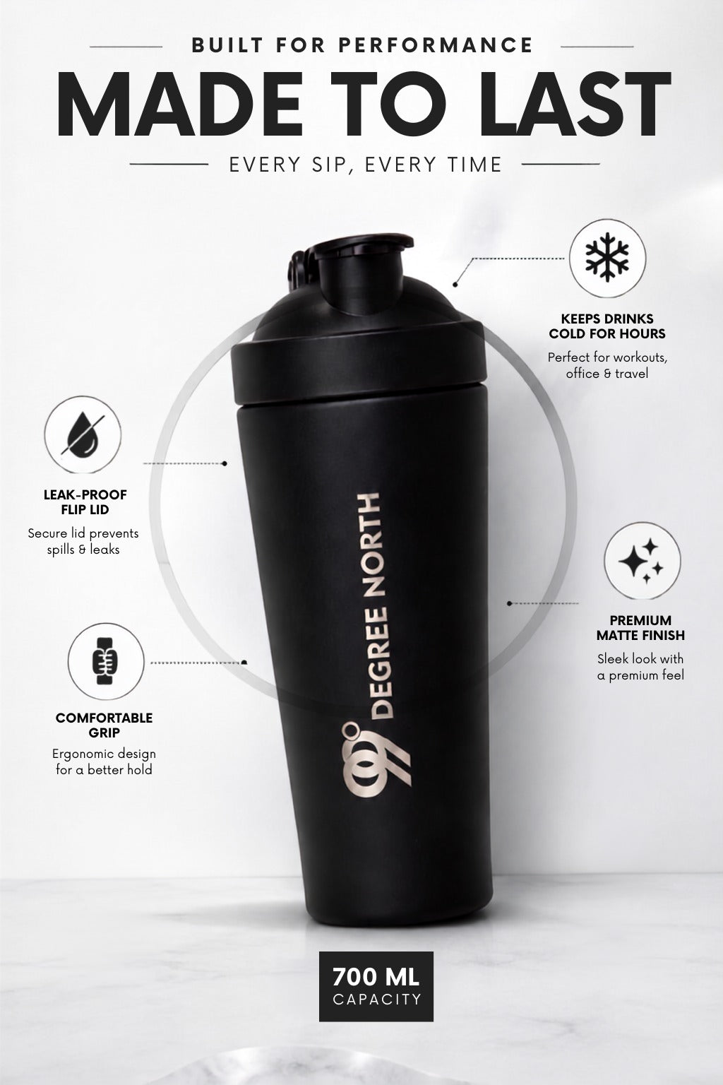 STAINLESS STEEL SHAKER (BLACK)