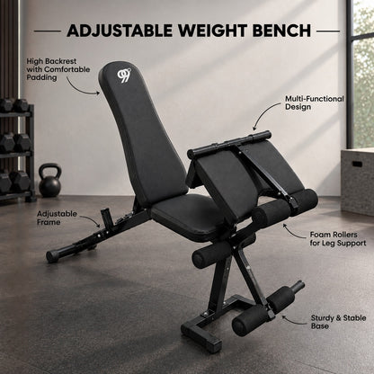Adjustable Bench with Leg & Arm Curl