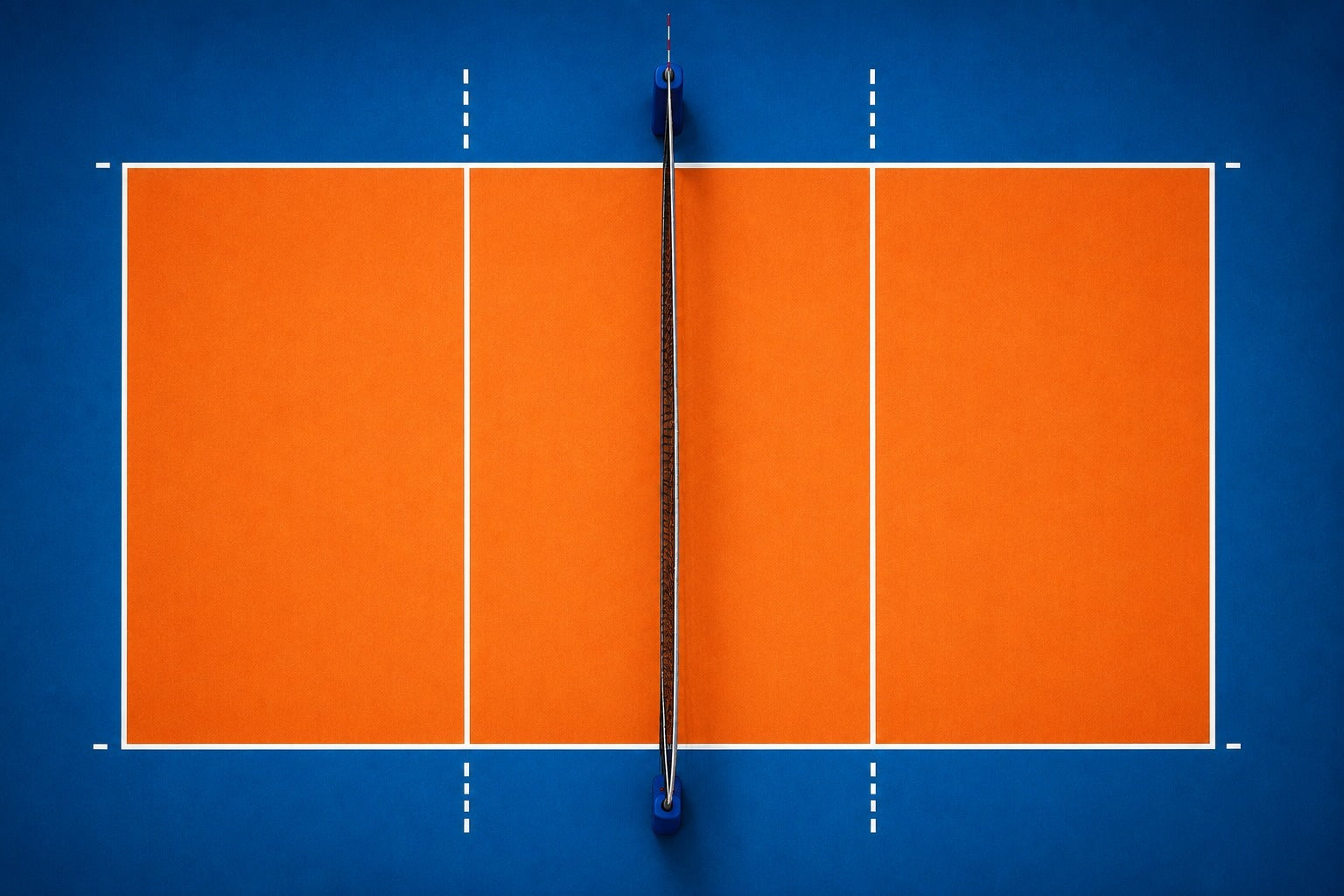 Aerial view of a volleyball court
